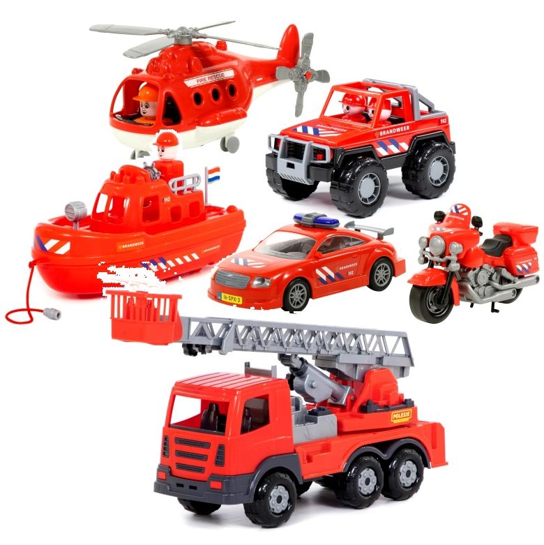 Игровой набор пожарного транспорта - 6 видов техники