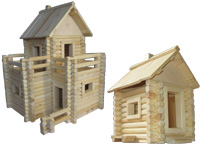 Деревянный конструктор домик
