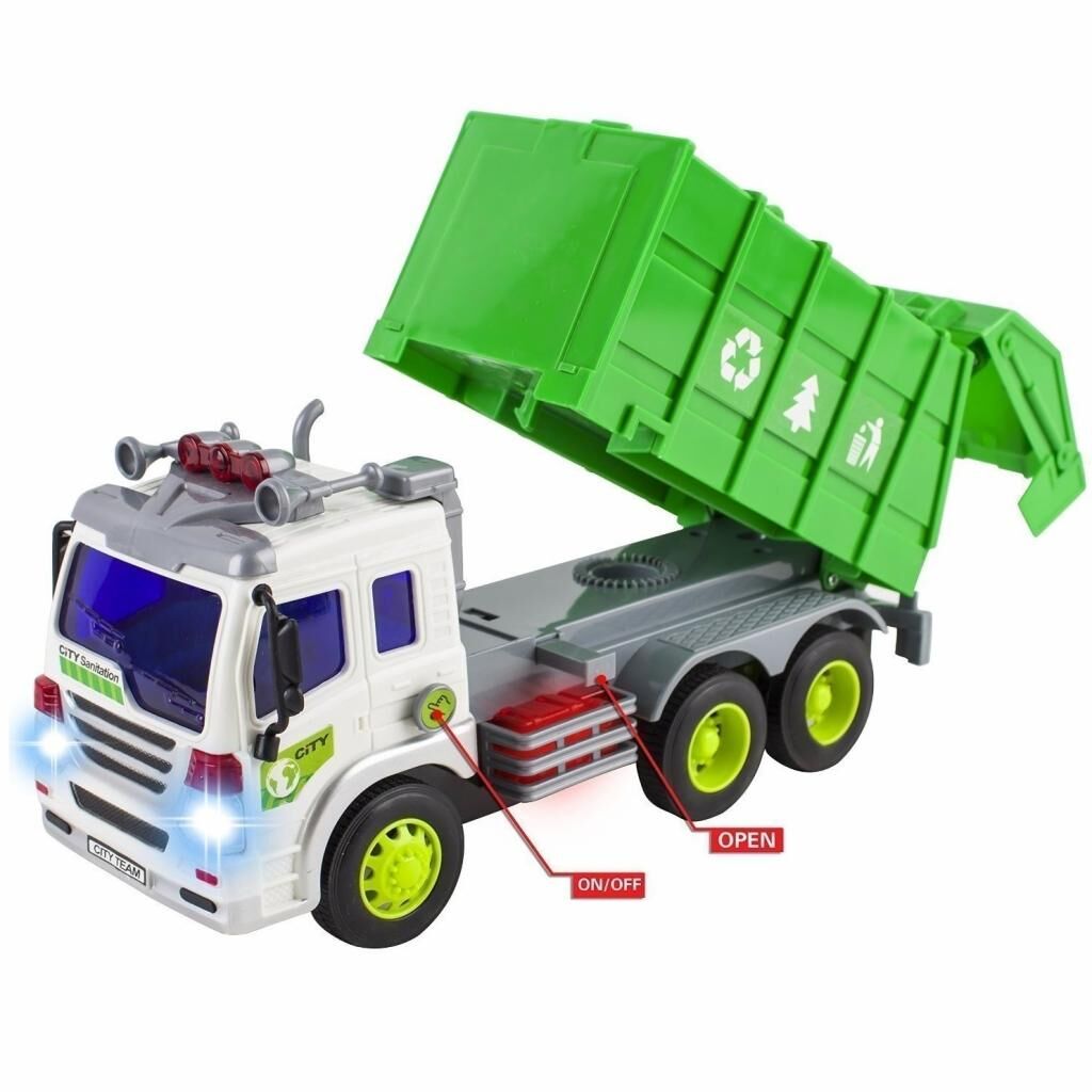 Игрушка зеленый мусоровоз 28 см