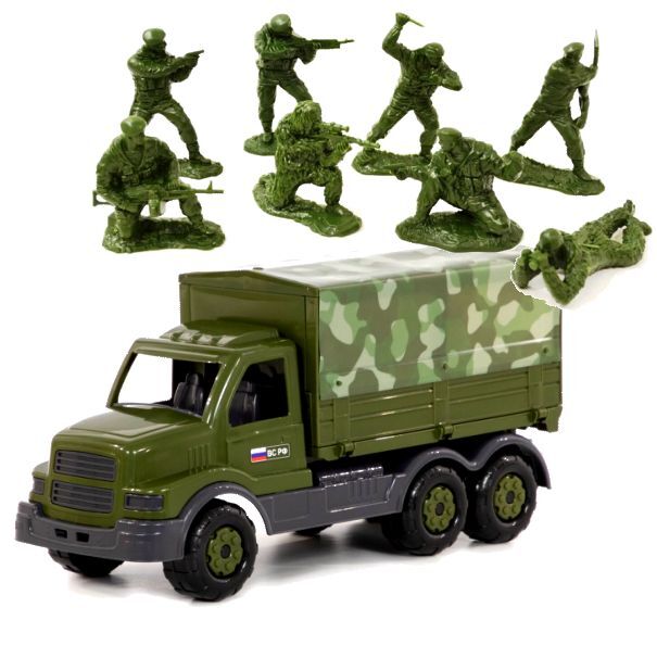 Набор 8 солдатиков в военном грузовике