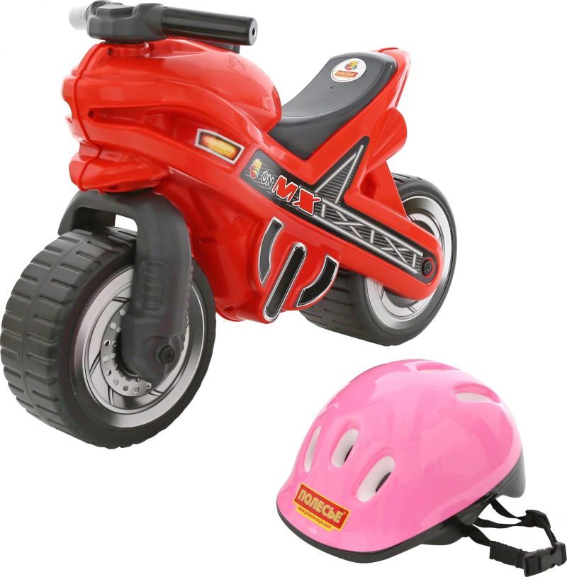 Мотоцикл каталка MX со шлемом