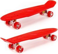 Детский красный скейт с красными колёсами