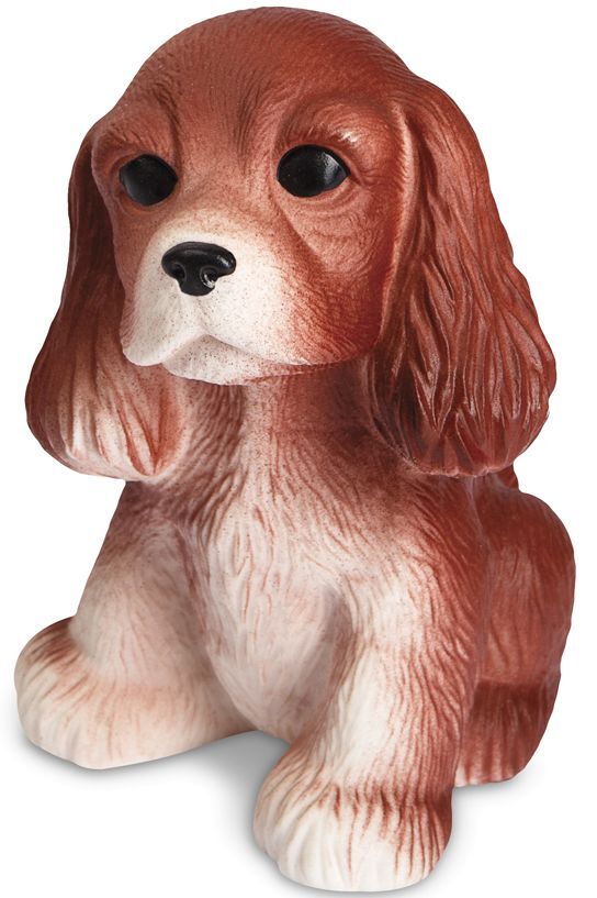 Резиновая игрушка щенок спаниель 12 см коричневый