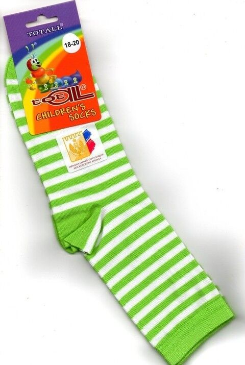 Детские носки Totall   размер 18-20  Арт.: M013 зеленые в белую полоску