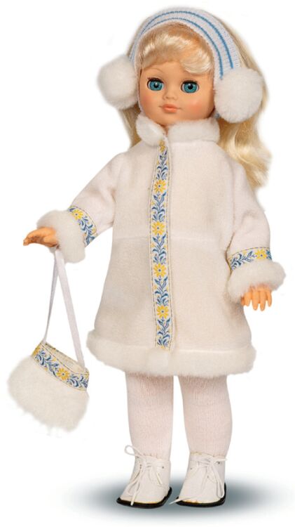 Кукла Лиза 7 в белом зимнем пальто  