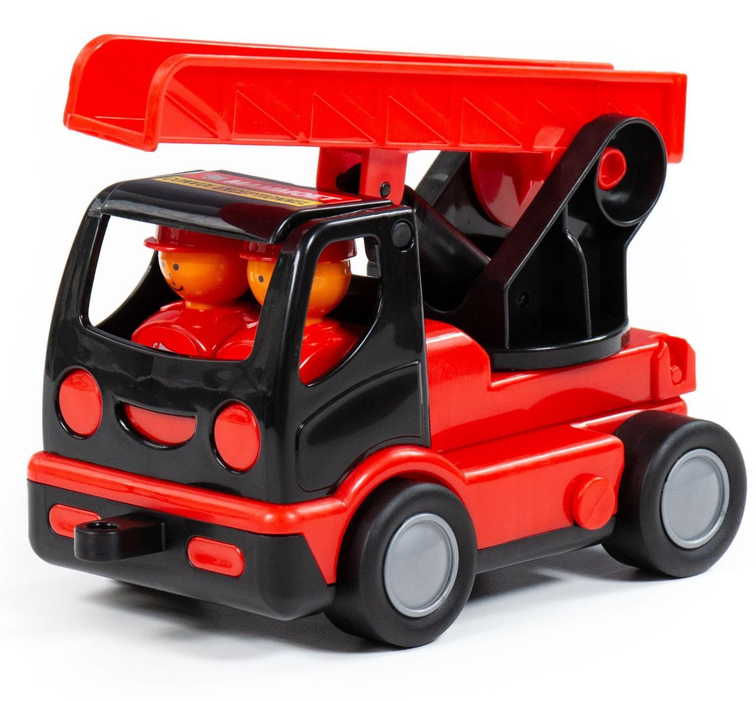 Игрушка пожарная машинка с водителем красно-черная