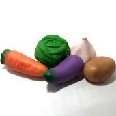 Игрушечный набор овощей резиновый - 5 шт.