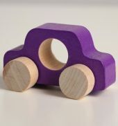 Детская деревянная развивающая машинка каталка фиолетовая