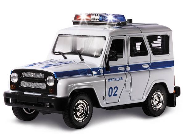 Игрушка УАЗ полиция белый с синим