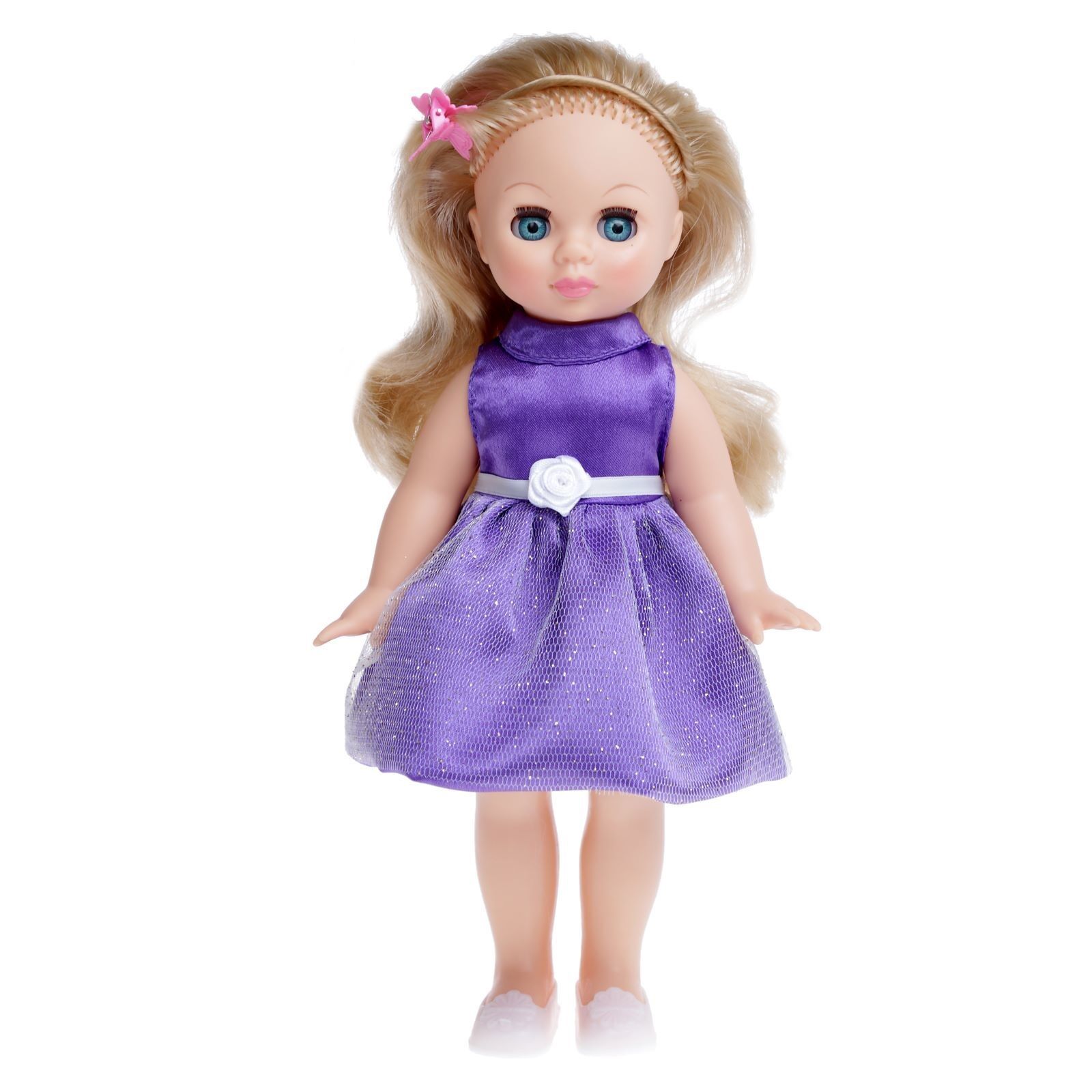 Дешевая кукла Эля 18 в платье с поясом