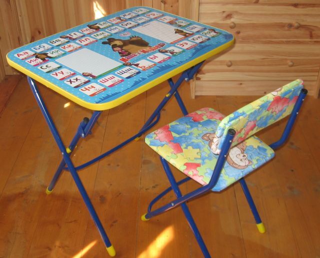 Детский столик и стульчик Умничка Маша и медведь Азбука 2