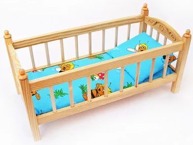 Деревянная кукольная кроватка 49 см