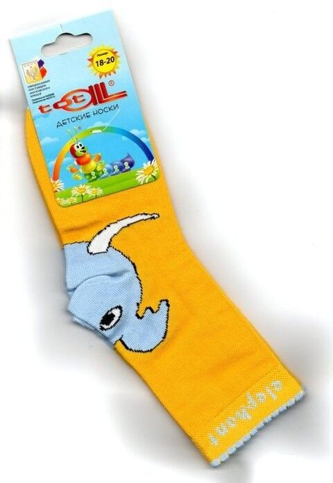 Детские носки Totall   размер 18-20  Арт.: L091 желтые со слоном