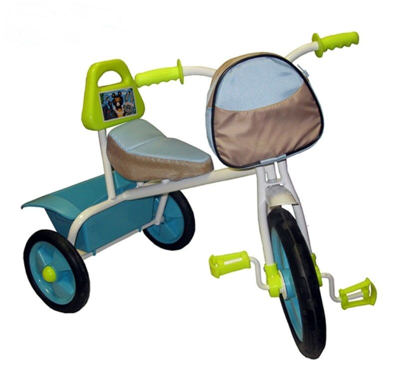 Велосипед Малыш со спинкой, кузовом и сумкой