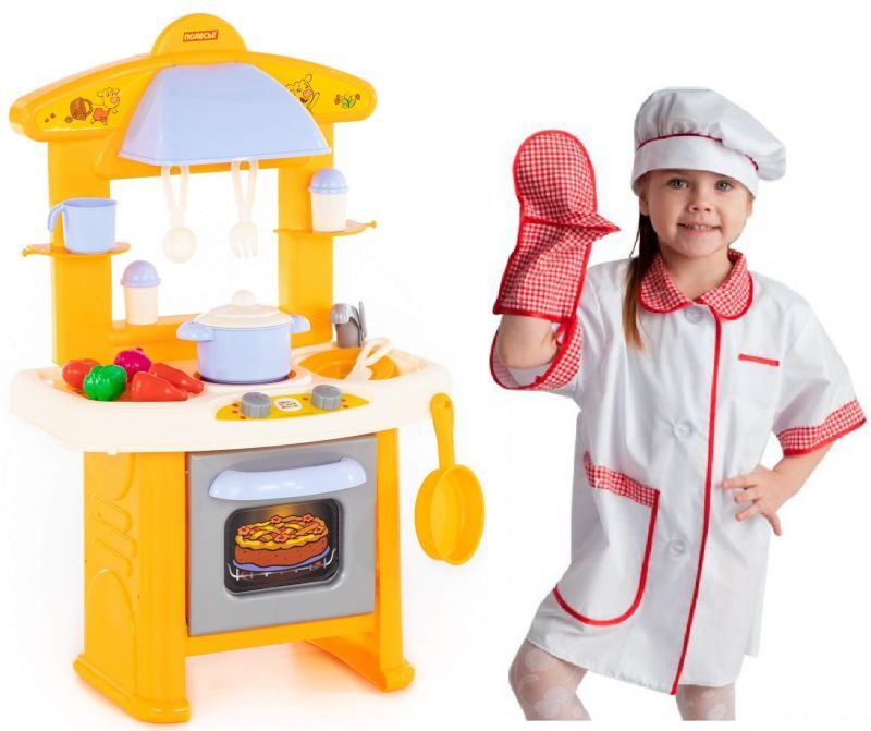 Игровой набор Желтая кухня с костюмом повара