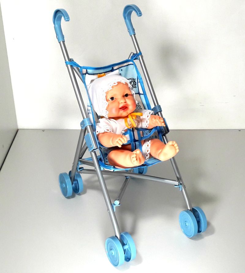 Кукольная коляска трость с куклой Ксенька Огонёк