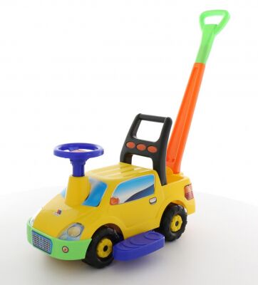 Автомобиль-каталка "Пикап" с ручкой (жёлтый)