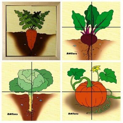 Разрезные картинки из дерева. Разрезные овощи