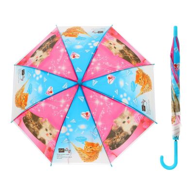 Детский прозрачный зонт с кошками