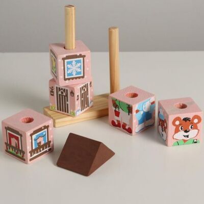 Кубики на палочке «Мишка»