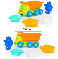 Песочный набор № 573 с игрушкой грузовик Кеша и морскими формочками
