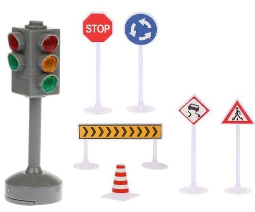 Игрушечный светофор c дорожными знаками
