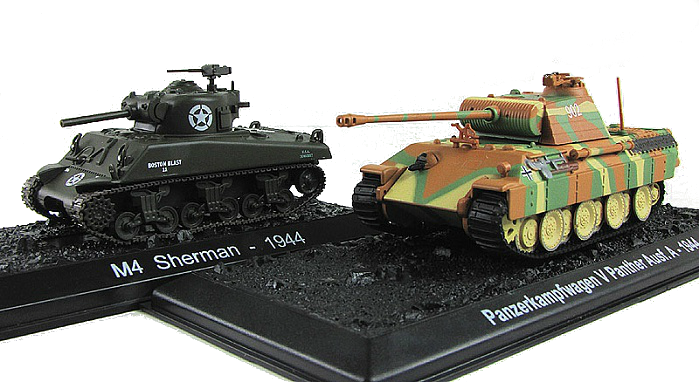 Модели танков Шерман и Пантера с журналом Танки мира №11