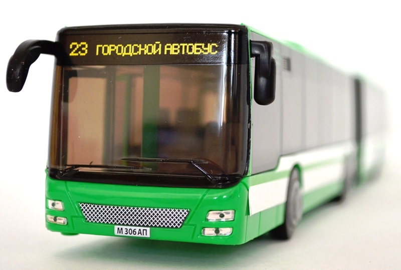 Игрушечный автобус с гармошкой Зеленый ЛиАЗ