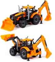 Трактор экскаватор-погрузчик «Прогресс» (оранжевый) 24 см Полесье