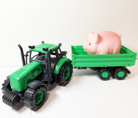 Набор: везем мега свинку на тракторе с прицепом