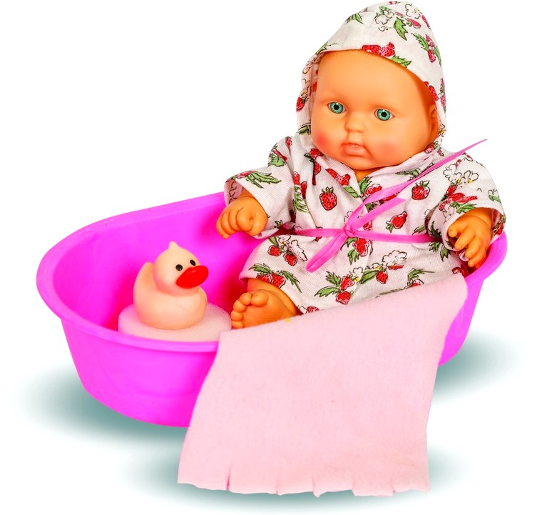 Кукла девочка Карапуз в ванночке и аксессуарами