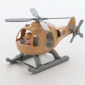 Детский игрушечный вертолет военный песочный
