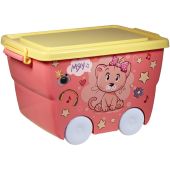 Детский ящик для игрушек на колесах "Деко Кошечка"