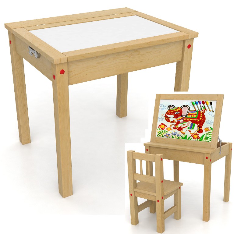 Деревянный стол-мольберт со стулом