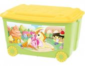 Ящик для игрушек на колесах "Принцесса и пони"