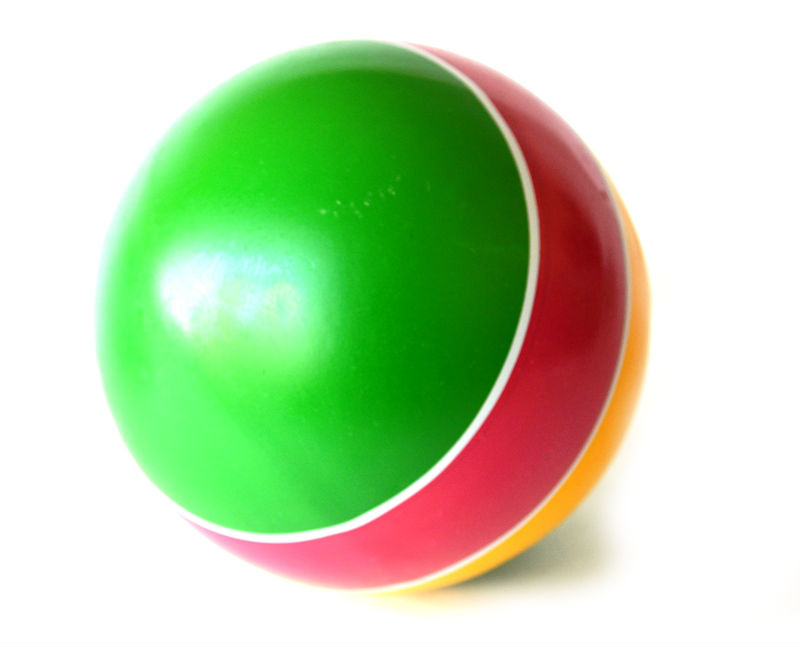 Мяч из резины в полоску 12,5 см
