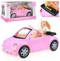 Кукла с розовым автомобилем-кабриолетом