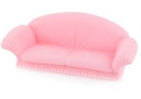 Кукольный диван в нежно-розовом цвете