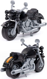 Игрушка мотоцикл гоночный Кросс (черно-серый) - 27,5 см