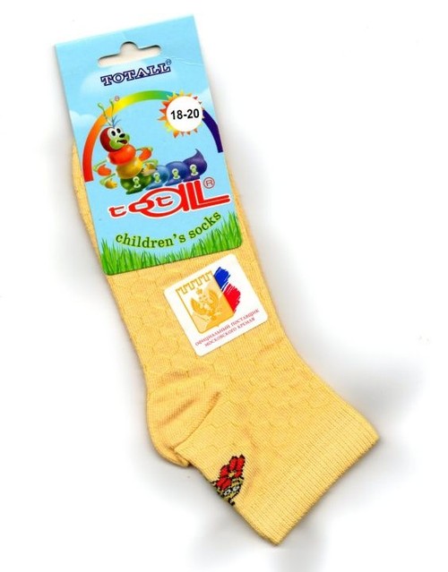 Детские носки Totall   размер 18-20  Арт.: L019 желтые с пчелкой