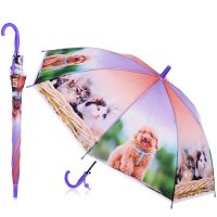 Детский зонтик с рисунками кошек и собак (полиэстр, автомат, купол 77 см), вариант 2
