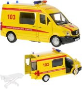Игрушечная металлическая машинка Mercedes-Benz Sprinter Реанимация 14 см
