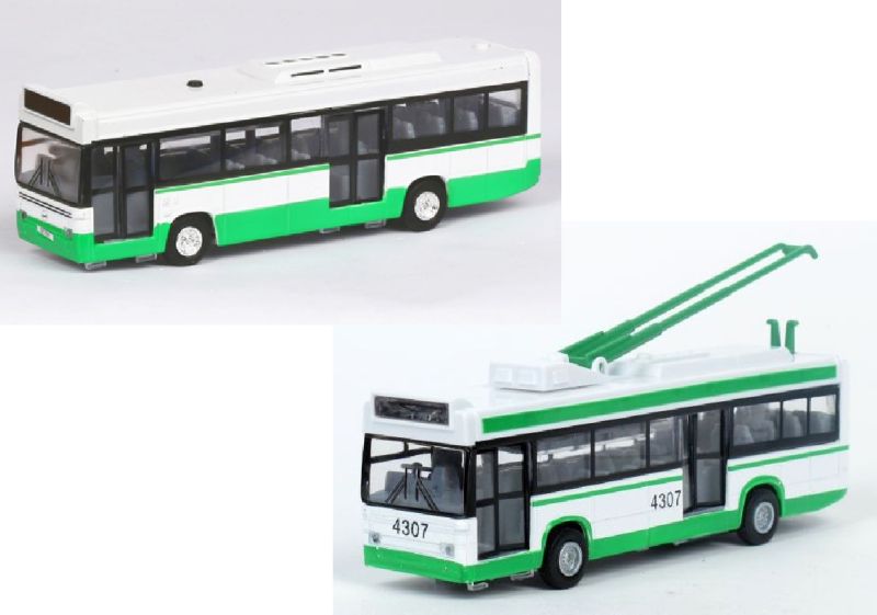 Игрушечный троллейбус и автобус Мосгортранс