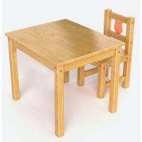 Детский деревянный столик со стульчиком №1 (Красный)