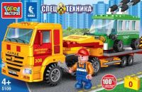 Игрушечный конструктор "Город мастеров" Спецтехника Kamaz Перевозчик с троллейбусом 160 дет.