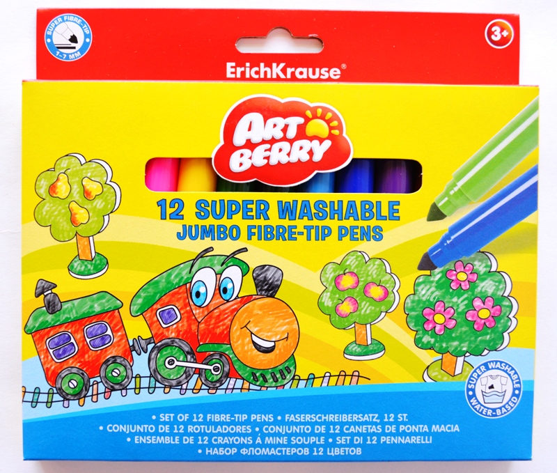 Фломастеры Art Berry Jumbo толстые 12 цветов