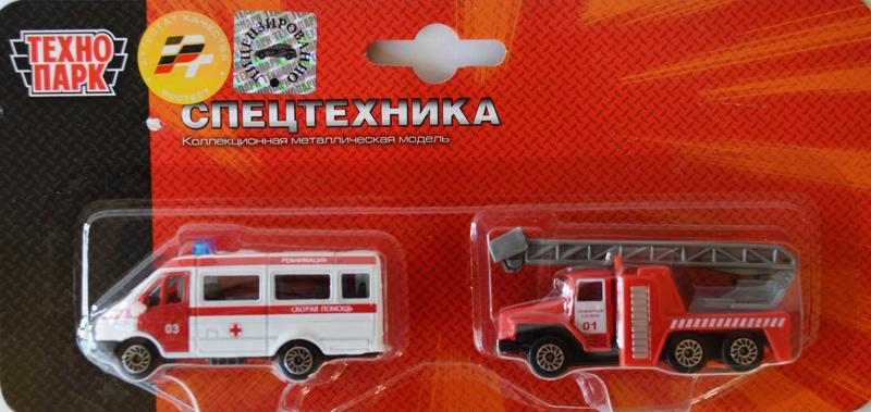 Набор из 2-х моделей Скорая помощь и Пожарная машина