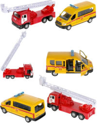 Игрушечный набор спецтехника скорая помощь и пожарная машинка
