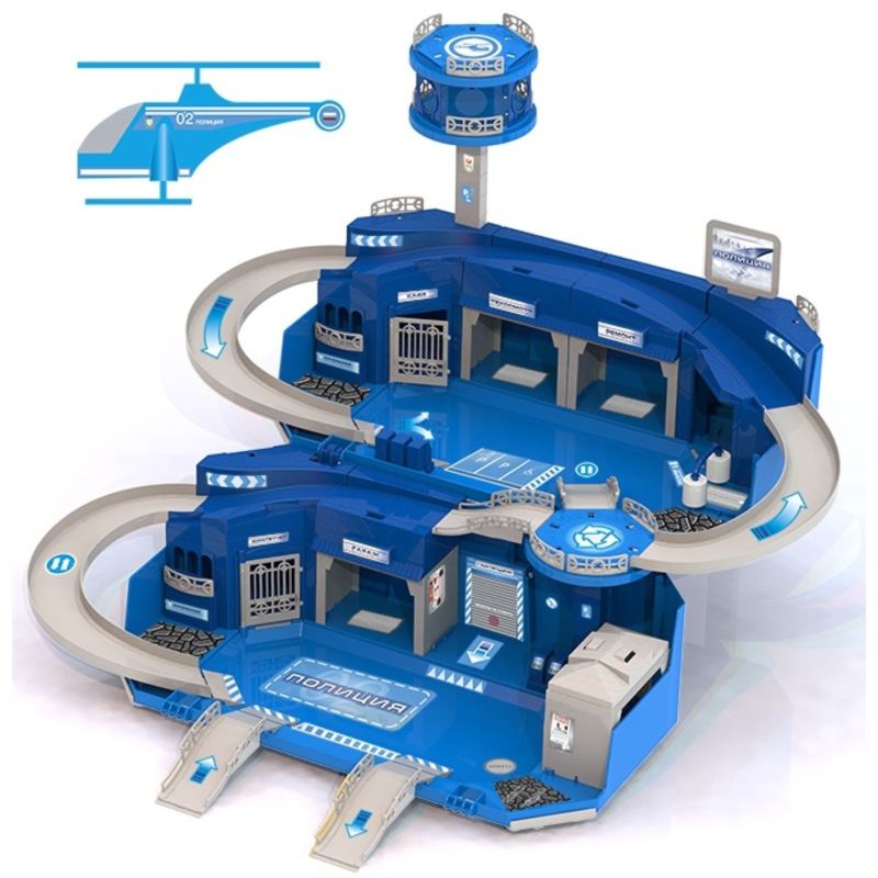 Игрушка полицейский гараж в чемодане