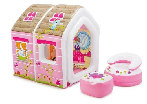 Надувной домик для детей розовый